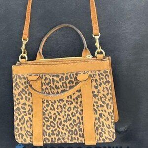 Nardelli Italian Suede Crossbody with Cheetah Print